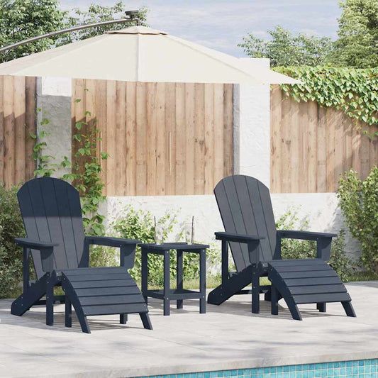 Garden Chair 2 pcs Navy Polyethylene