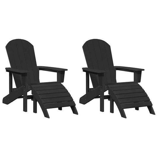 Garden Chair 2 pcs Black Polyethylene