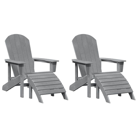 Garden Chair 2 pcs Light Grey Polyethylene