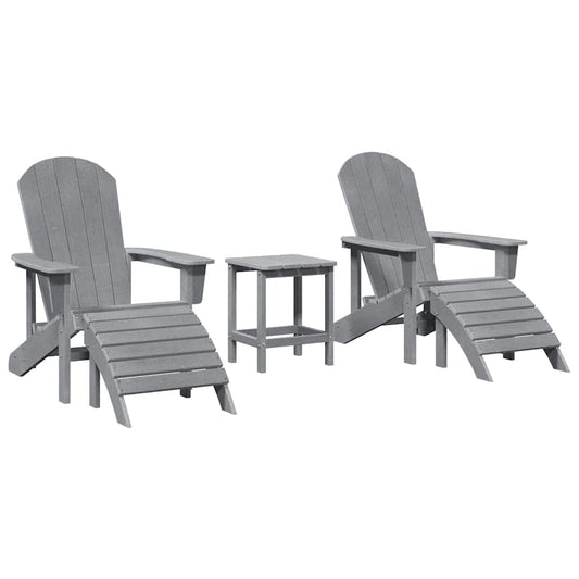 Garden Chair 3 pcs Light Grey Polyethylene
