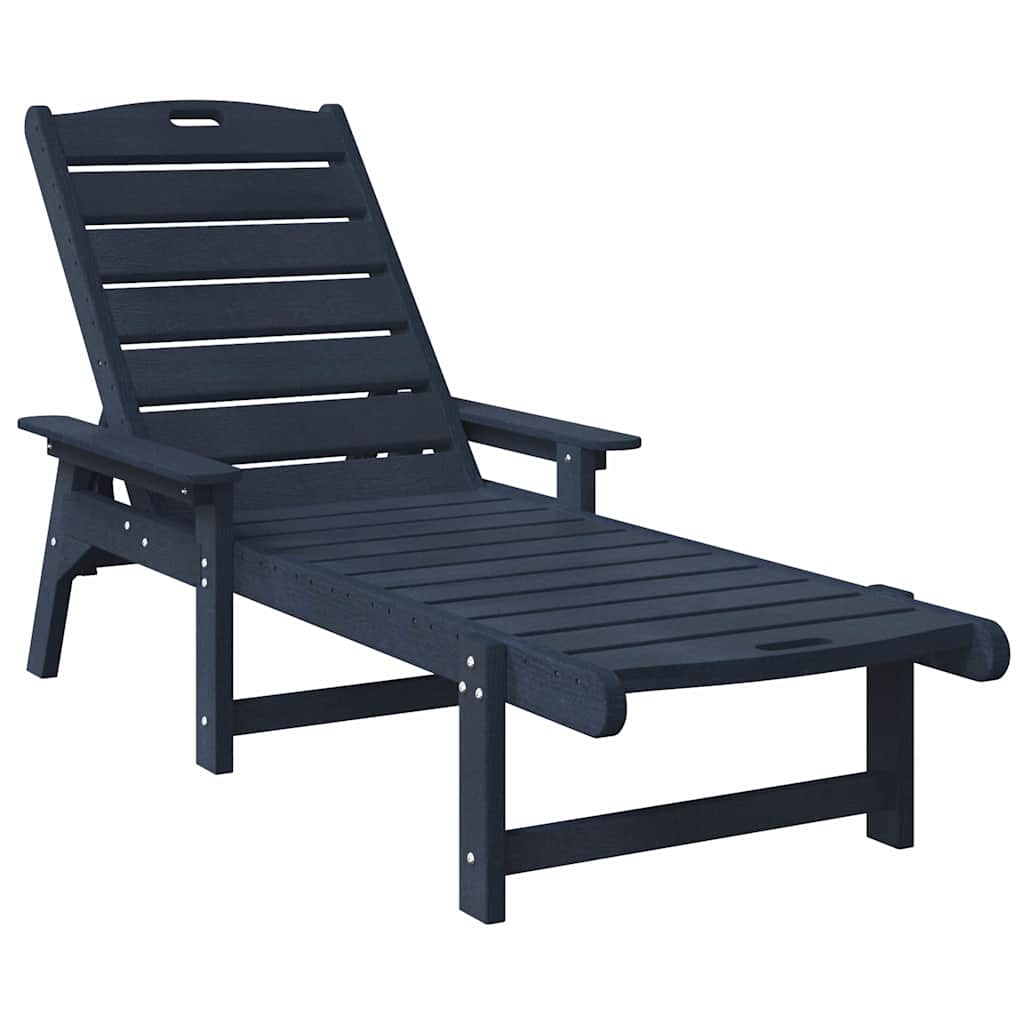 Sun Lounger 2 pcs Navy 195.5 x 53 x 98.5 cm Polyethylene