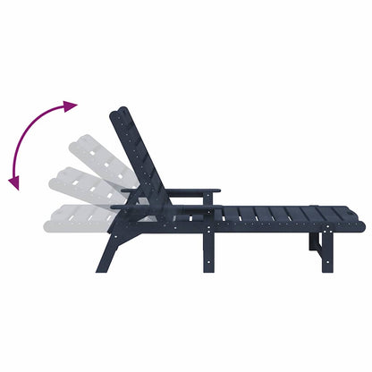 Sun Lounger 2 pcs Navy 195.5 x 53 x 98.5 cm Polyethylene