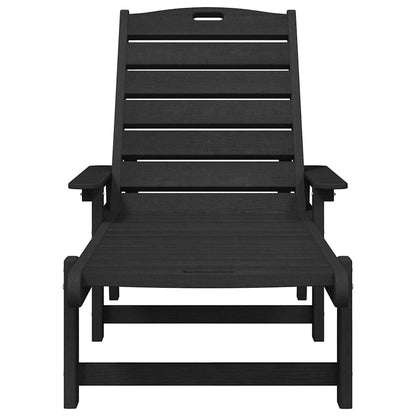 Sun Lounger 2 pcs Black 195.5 x 53 x 98.5 cm Polyethylene