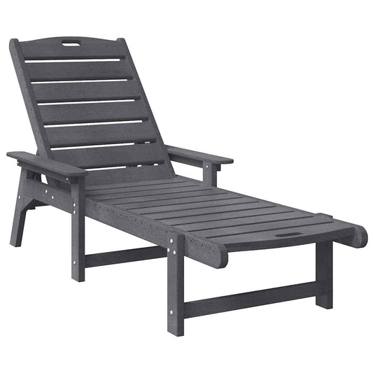 Sun Lounger 2 pcs Polyethylene Light Grey