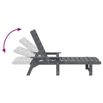 Sun Lounger Reclining 3 pcs Light Grey Polyethylene