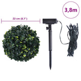 Artificial Boxwood Balls with LED Lights 2 pcs Green 22 cm