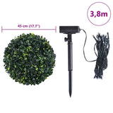 Artificial Boxwood Balls with LED Lights 2 pcs Green 45 cm