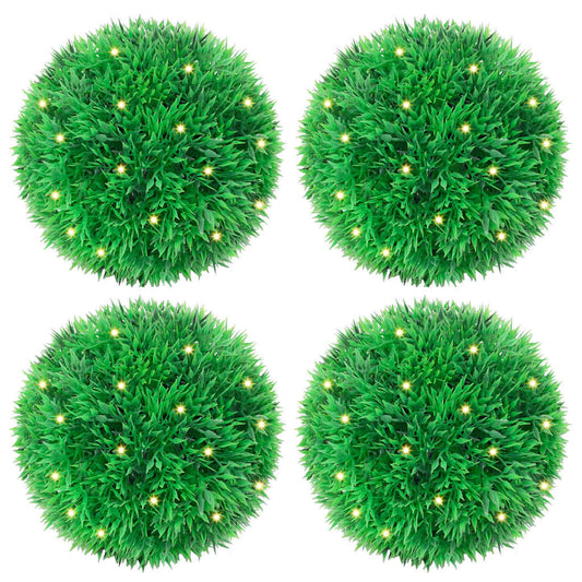 Artificial Boxwood Ball | Mixed Green, Warm White | Polyethylene | Small