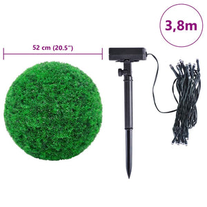 Artificial Boxwood Balls with LED Lights 2 pcs Green 52 cm