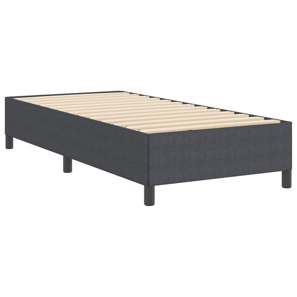 Bed Frame Dark grey 80 x 200 cm Corduroy fabric