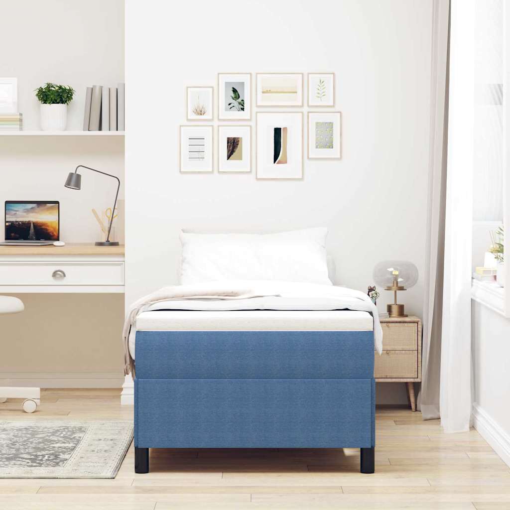 Bed Frame Blue 80 x 200 cm Corduroy fabric