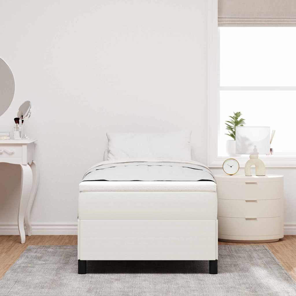 Bed Frame Cream 100 x 200 cm Corduroy fabric