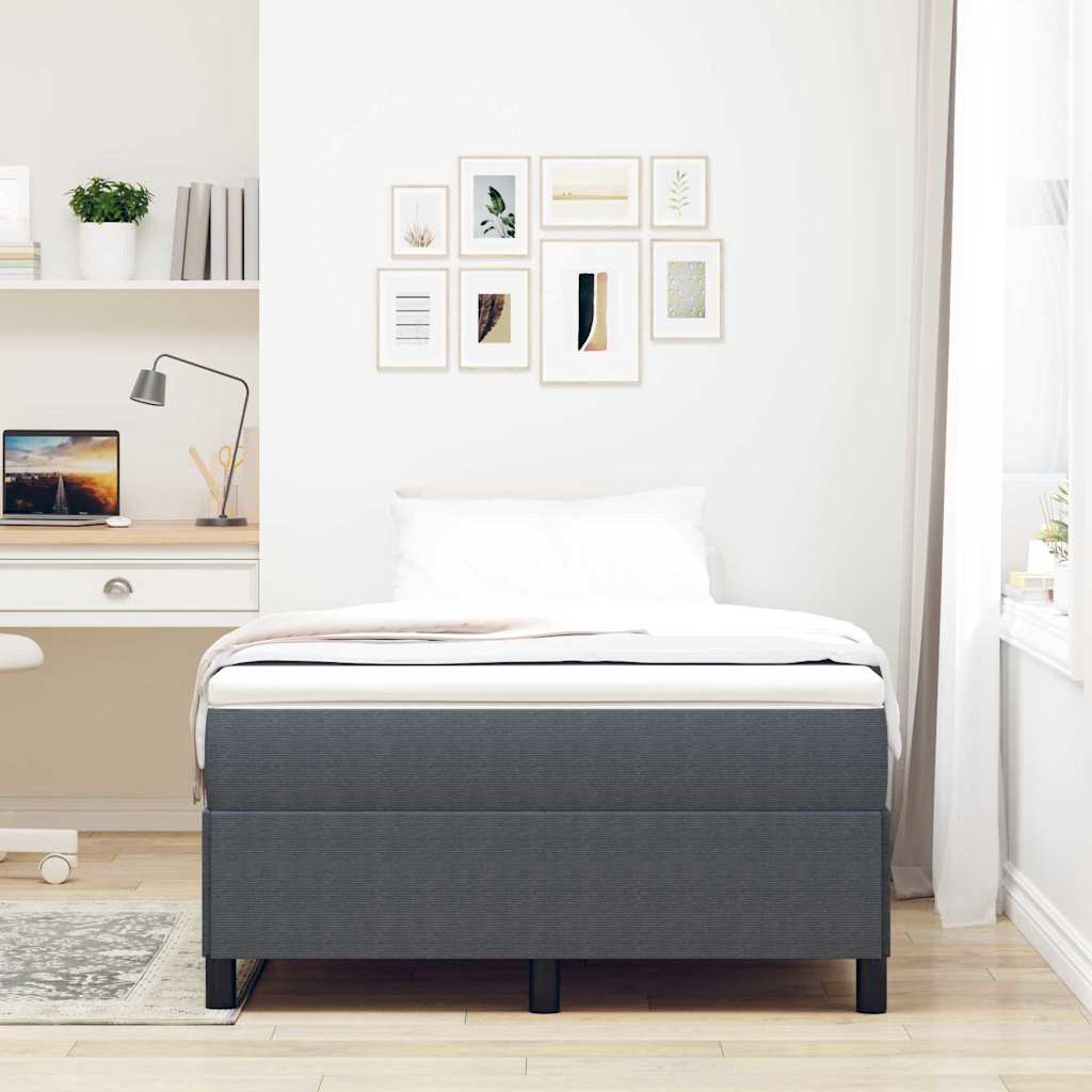 Bed Frame Dark grey 120 x 190 cm Corduroy fabric