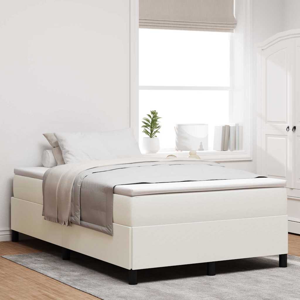 Bed Frame Cream 120 x 190 cm Corduroy fabric