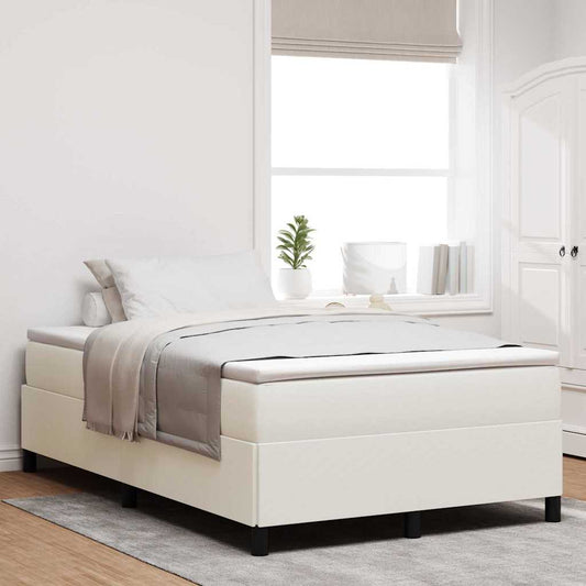 Bed Frame Cream 120 x 190 cm Corduroy fabric