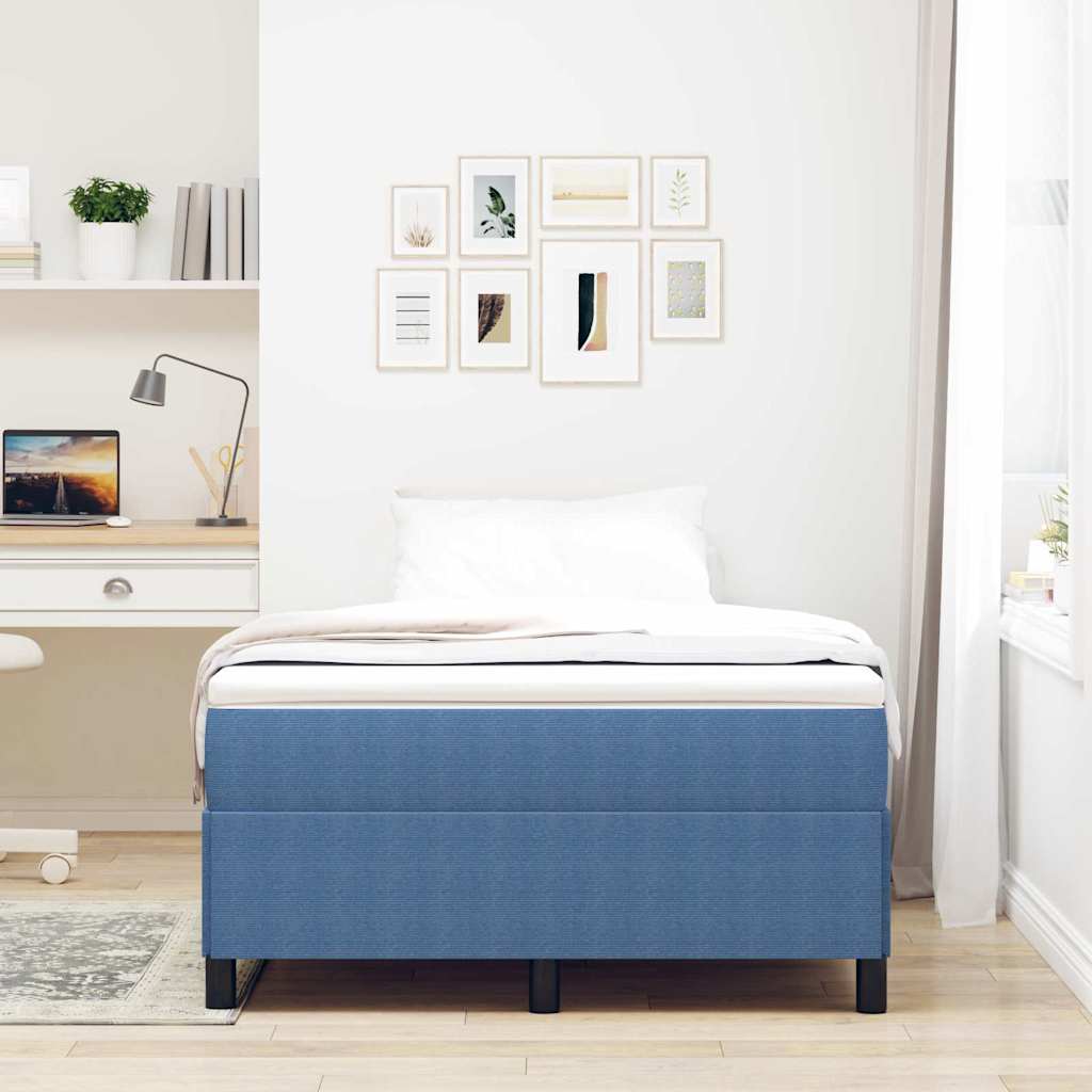 Bed Frame Blue 120 x 200 cm Corduroy fabric