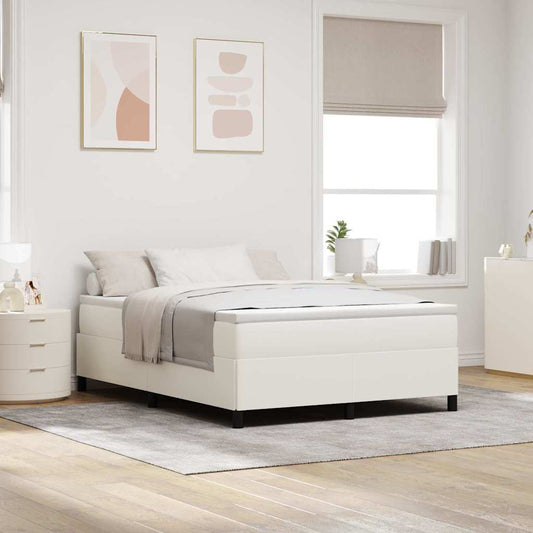 Bed Frame Cream 140 x 190 cm Corduroy fabric