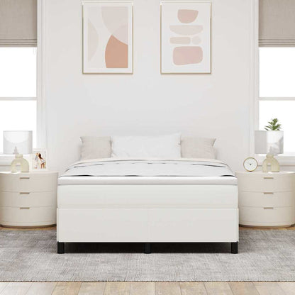 Bed Frame Cream 140 x 190 cm Corduroy fabric