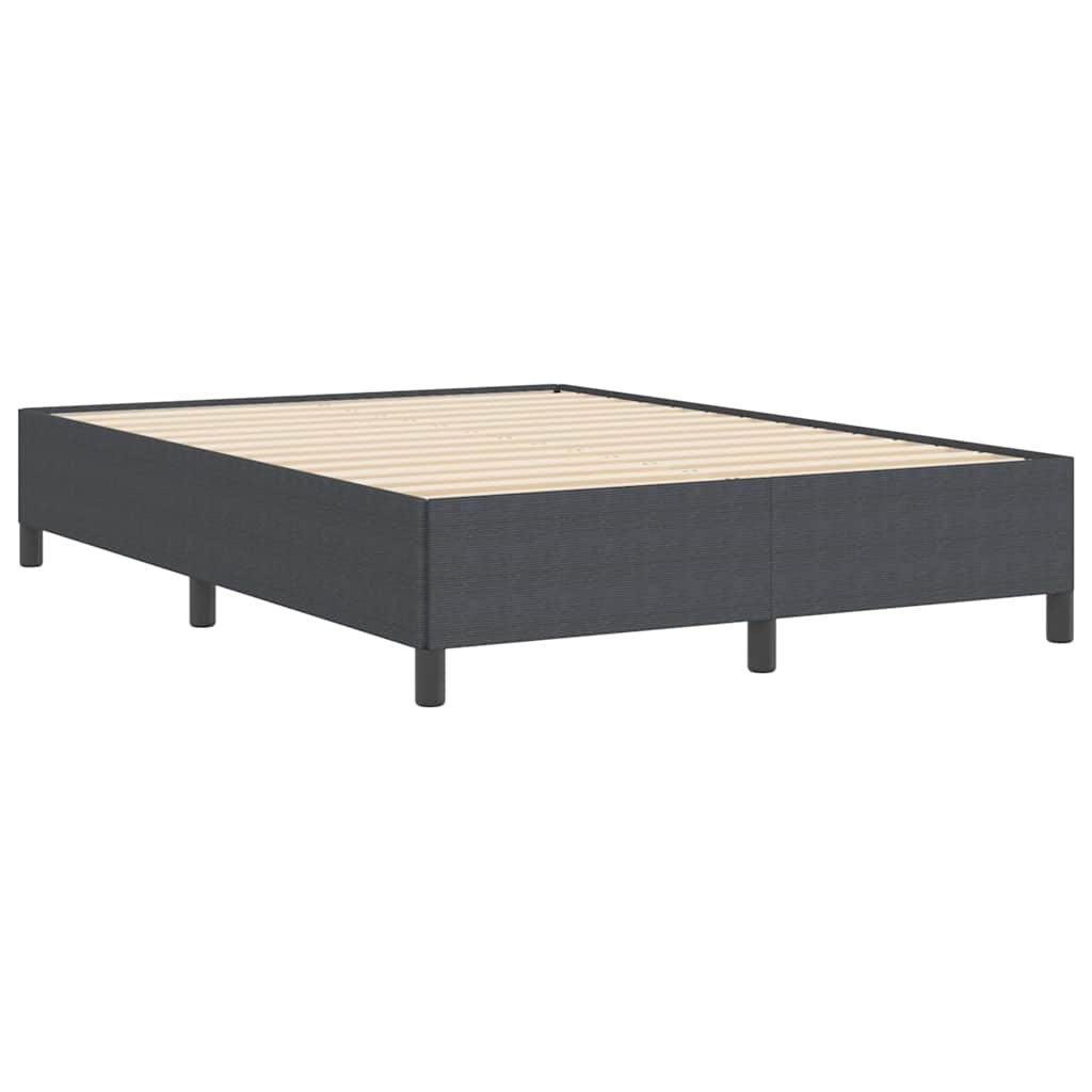 Bed Frame Dark grey 140 x 200 cm Corduroy fabric