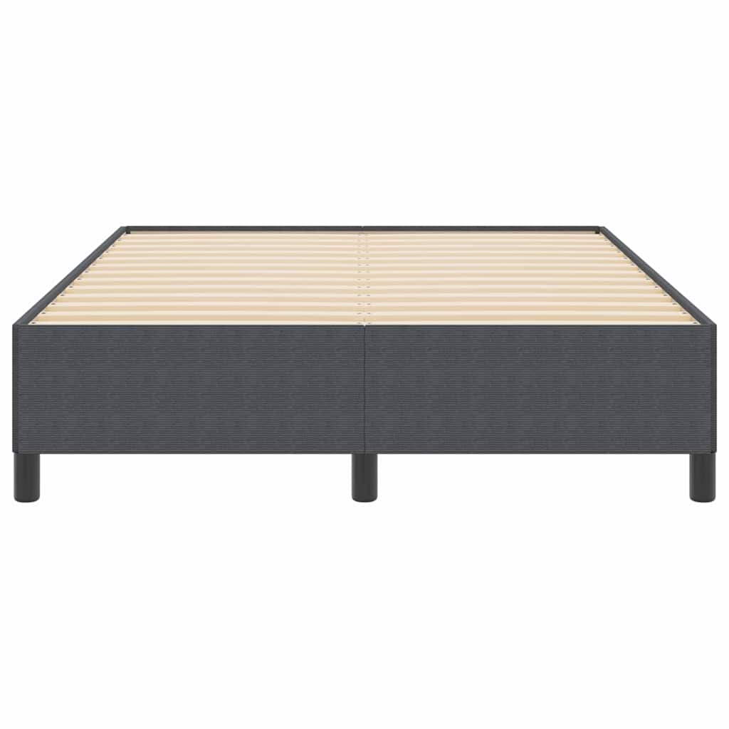 Bed Frame Dark grey 140 x 200 cm Corduroy fabric