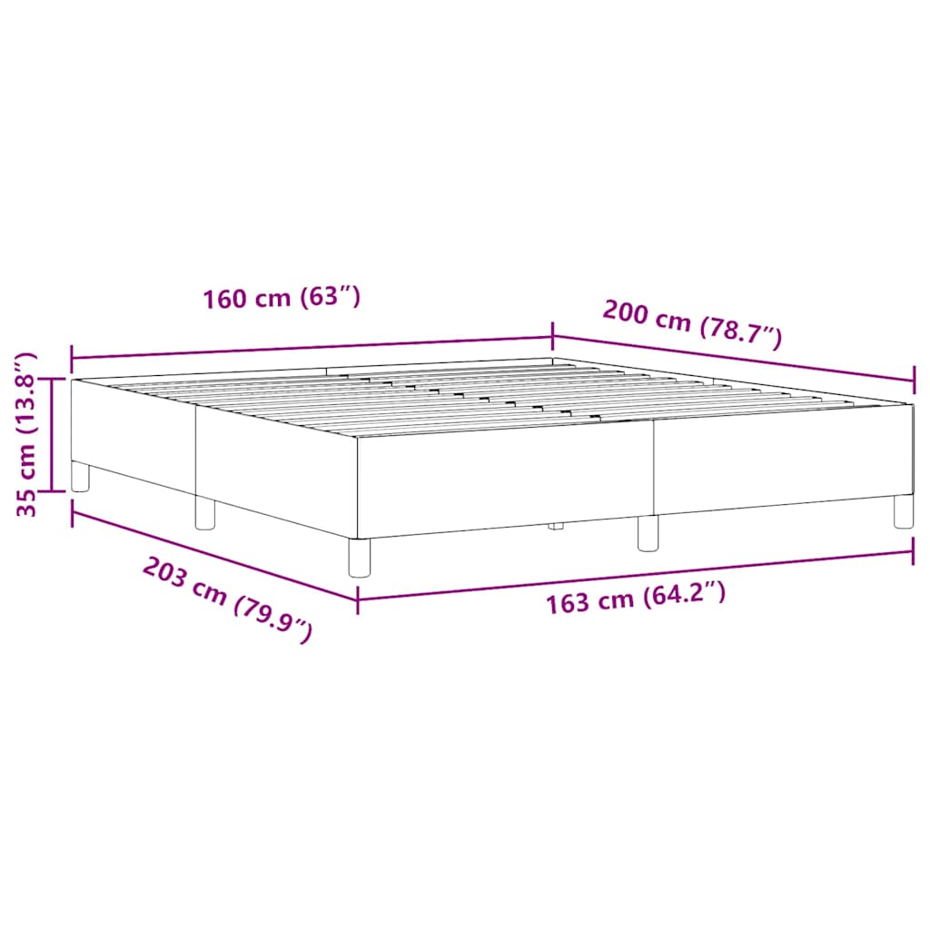 Bed Frame Grey Green 160 x 200 cm Corduroy fabric