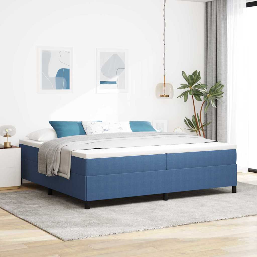 Bed Frame Blue 200 x 200 cm Corduroy fabric