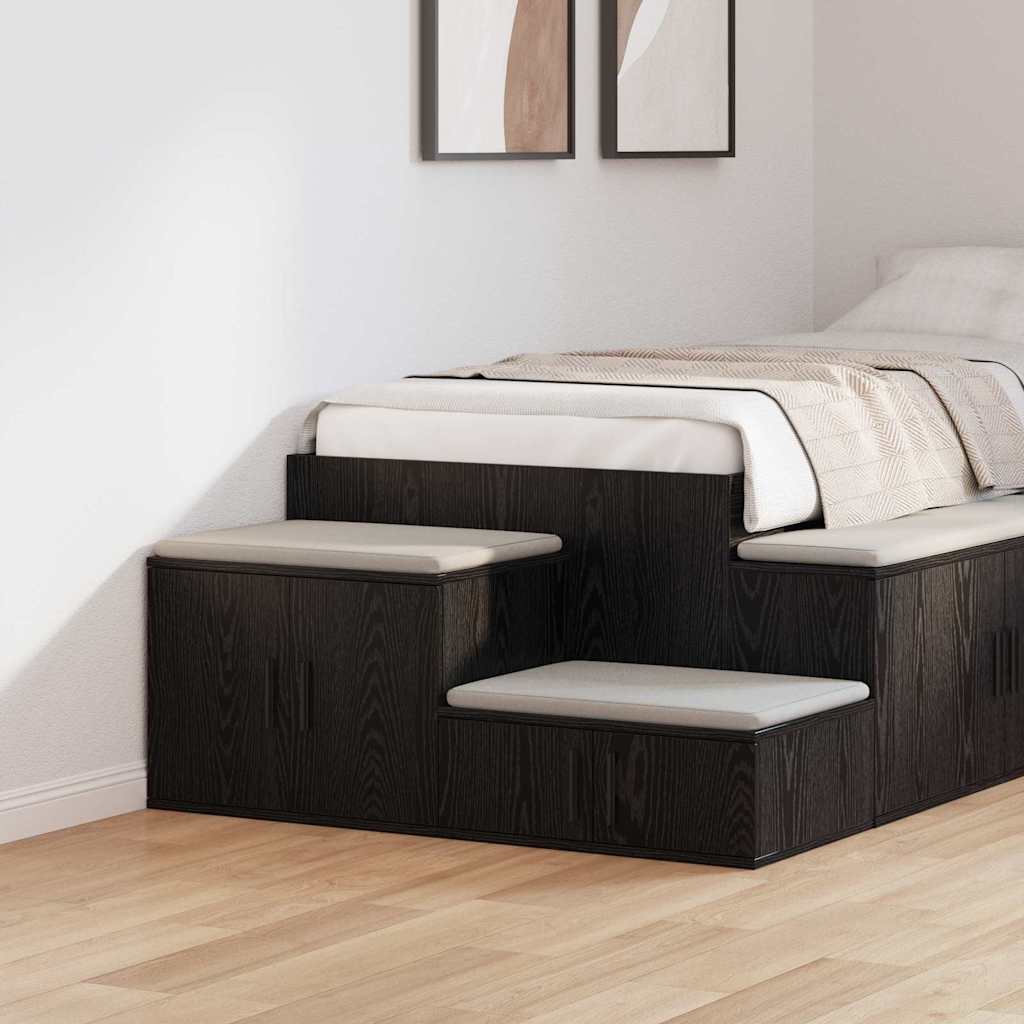 Storage Cabinet 2 pcs Black Oak 127 x 41 x 40 cm