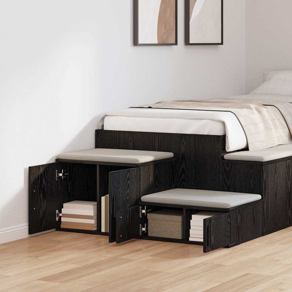 Storage Cabinet 2 pcs Black Oak 127 x 41 x 40 cm