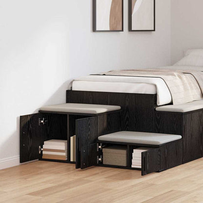 Storage Cabinet 2 pcs Black Oak 127 x 41 x 40 cm