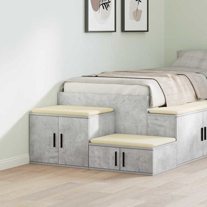 Storage Cabinet 2 pcs Concrete Grey 127 x 41 x 40 cm