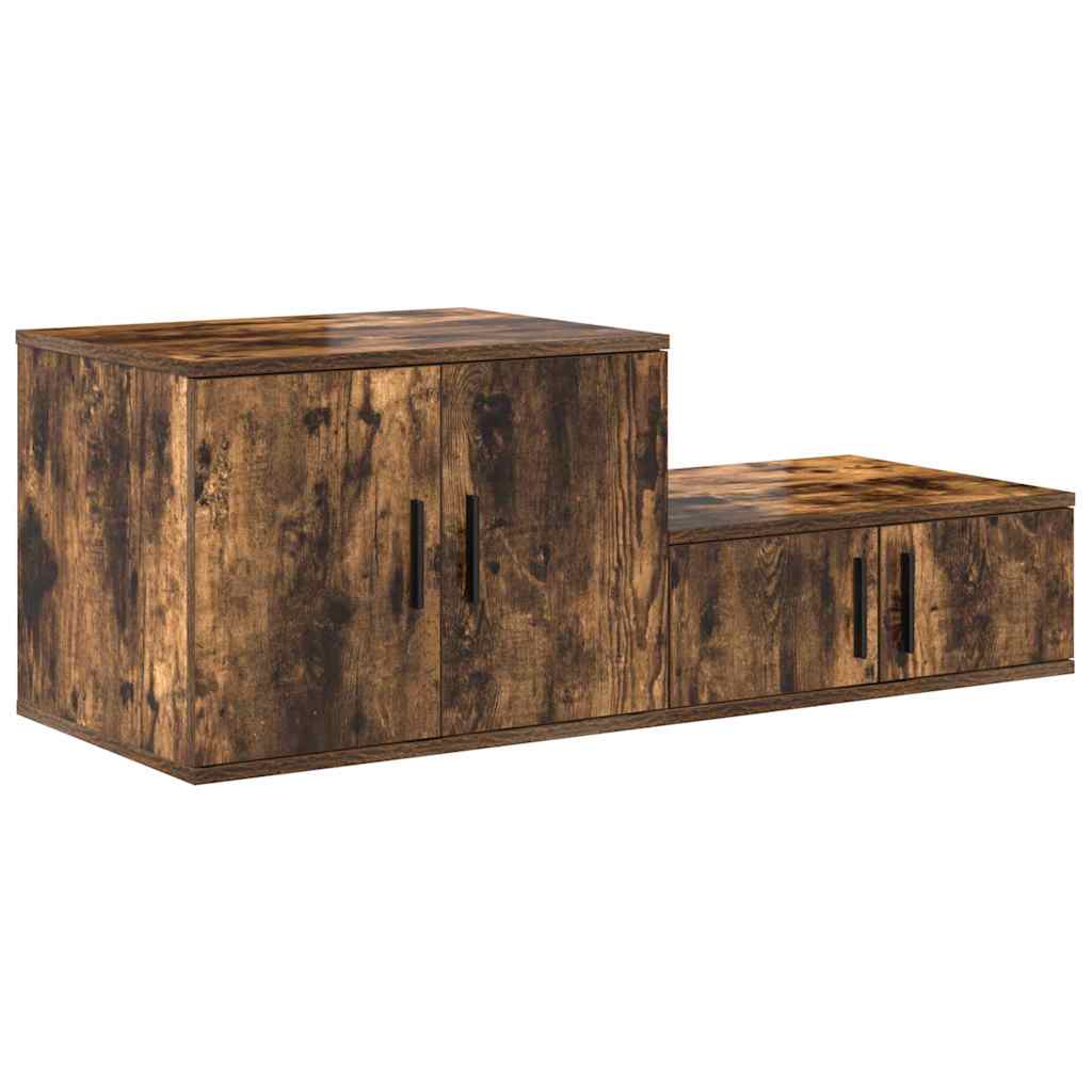 Storage Cabinet 2 pcs Smoked Oak 127 x 41 x 40 cm