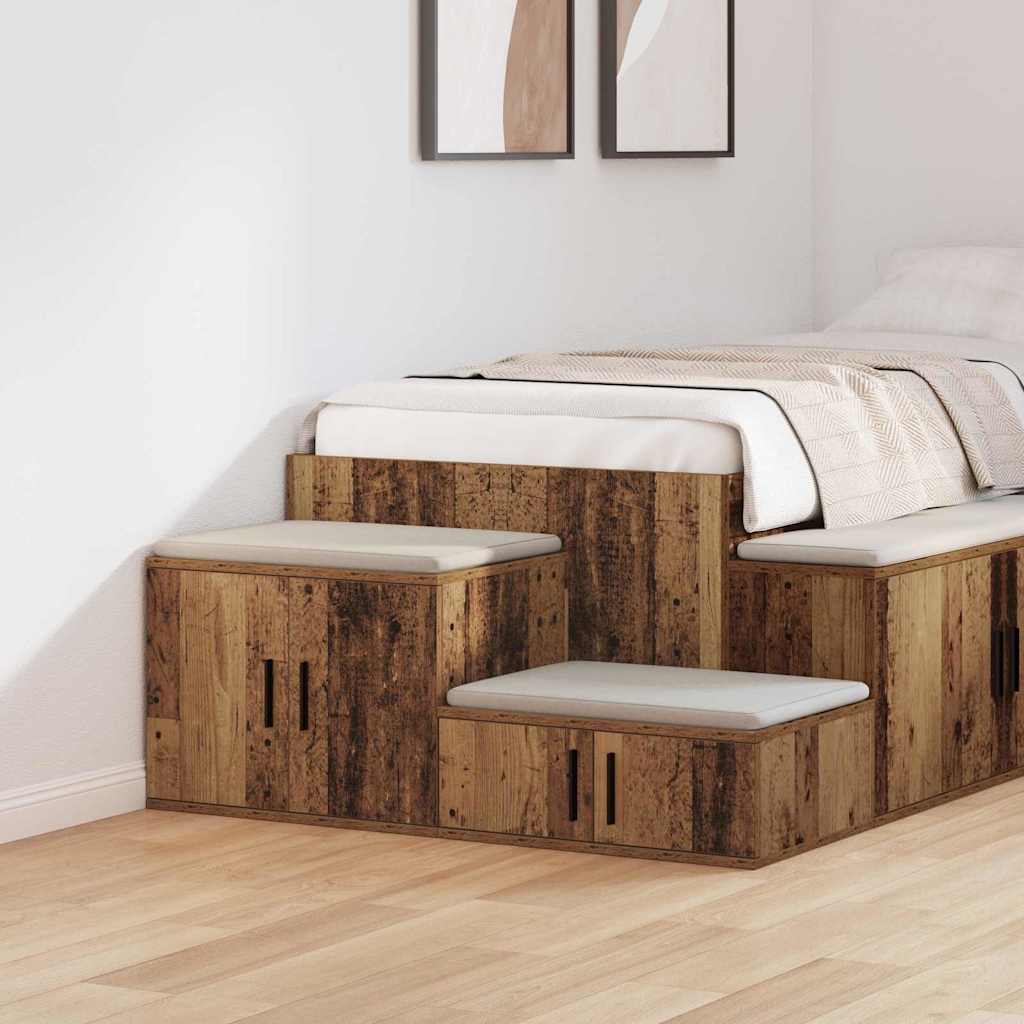 Storage Cabinet 2 pcs Old Wood 127 x 41 x 40 cm Engineered Wood