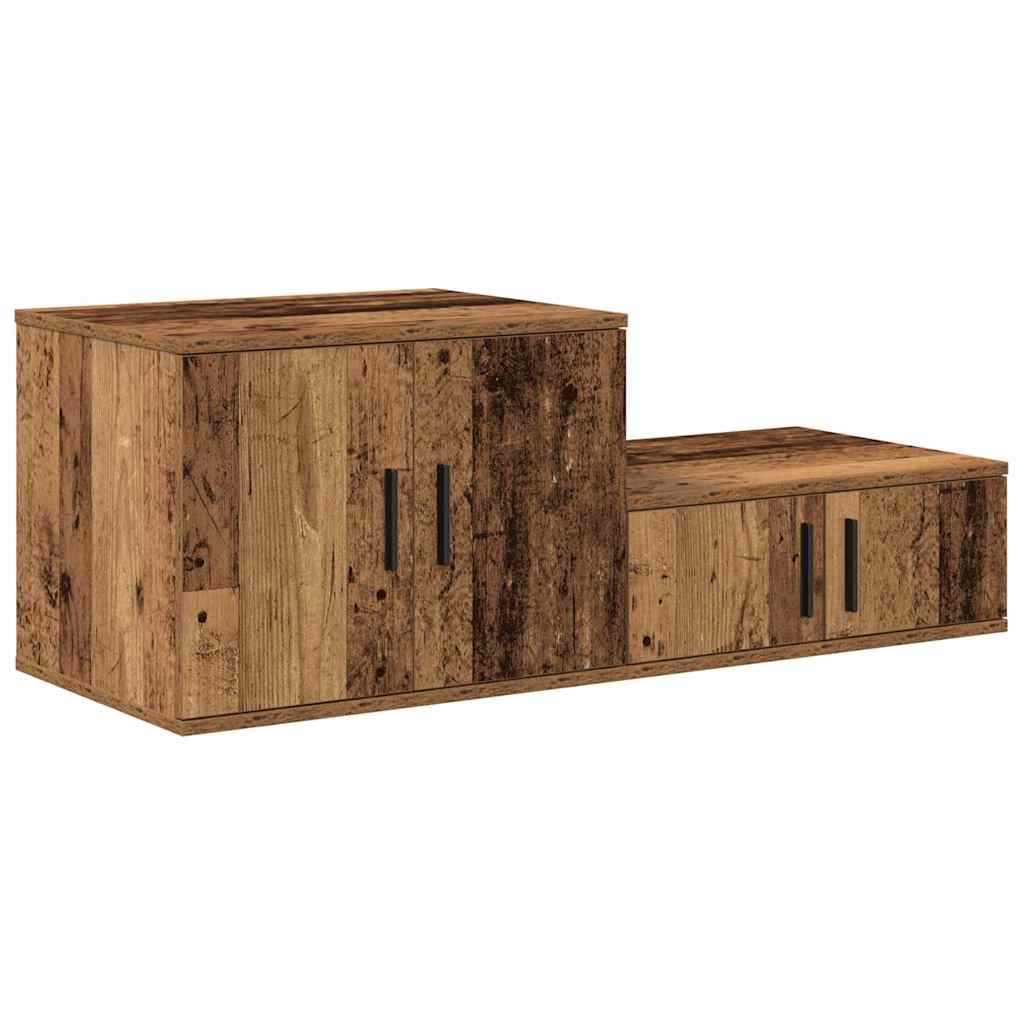 Storage Cabinet 2 pcs Old Wood 127 x 41 x 40 cm Engineered Wood