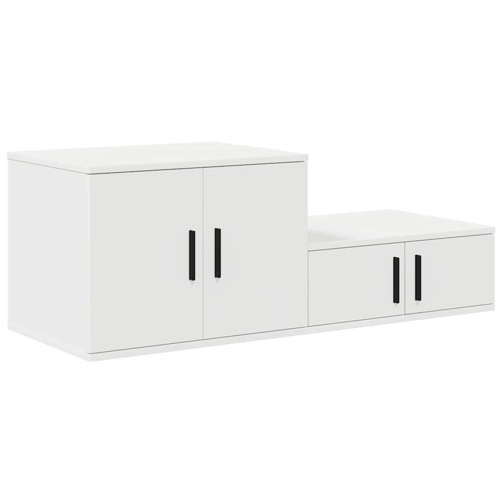 Storage Cabinet 2 pcs White 118 x 41 x 40 cm Engineered Wood