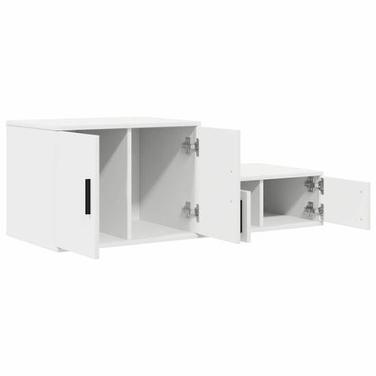 Storage Cabinet 2 pcs White 118 x 41 x 40 cm Engineered Wood