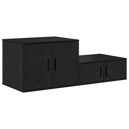 Storage Cabinet 2 pcs Black Oak 118 x 41 x 40 cm