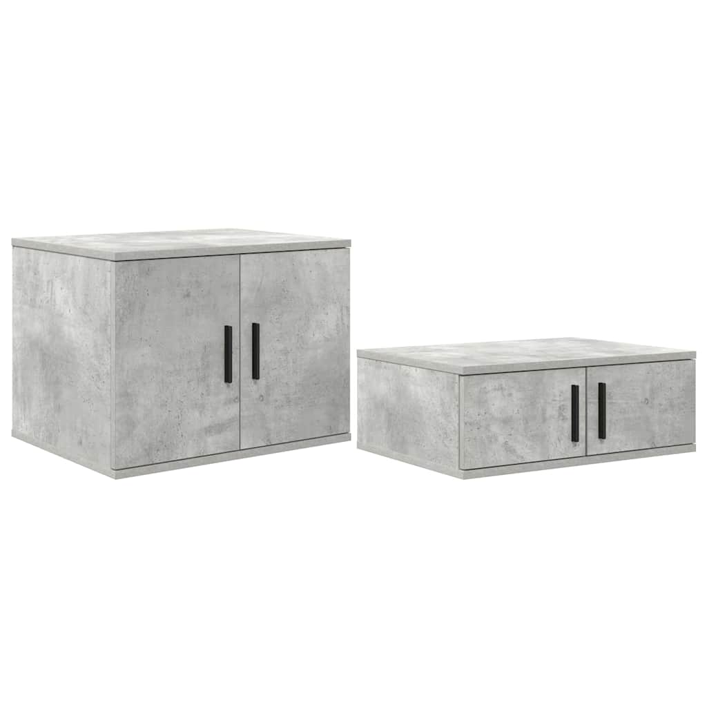 Storage Cabinet 2 pcs Concrete Grey 118 x 41 x 40 cm