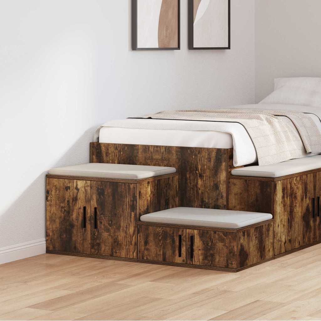 Storage Cabinet 2 pcs Smoked Oak 118 x 41 x 40 cm