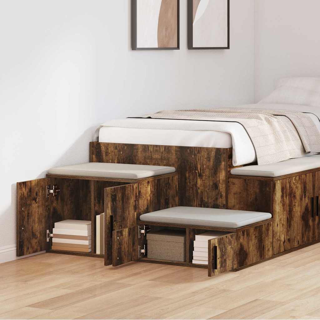 Storage Cabinet 2 pcs Smoked Oak 118 x 41 x 40 cm