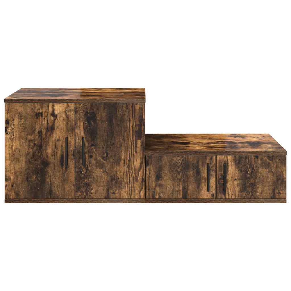 Storage Cabinet 2 pcs Smoked Oak 118 x 41 x 40 cm