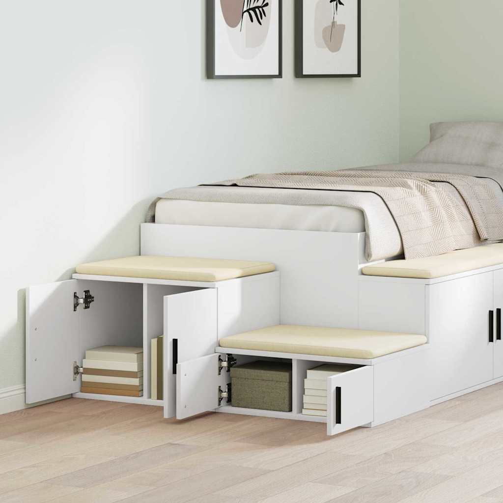 Storage Cabinet 2 pcs White 108 x 41 x 40 cm Engineered Wood