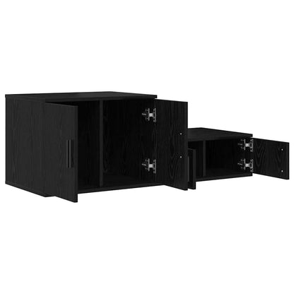 Storage Cabinet 2 pcs Black Oak 108 x 41 x 40 cm