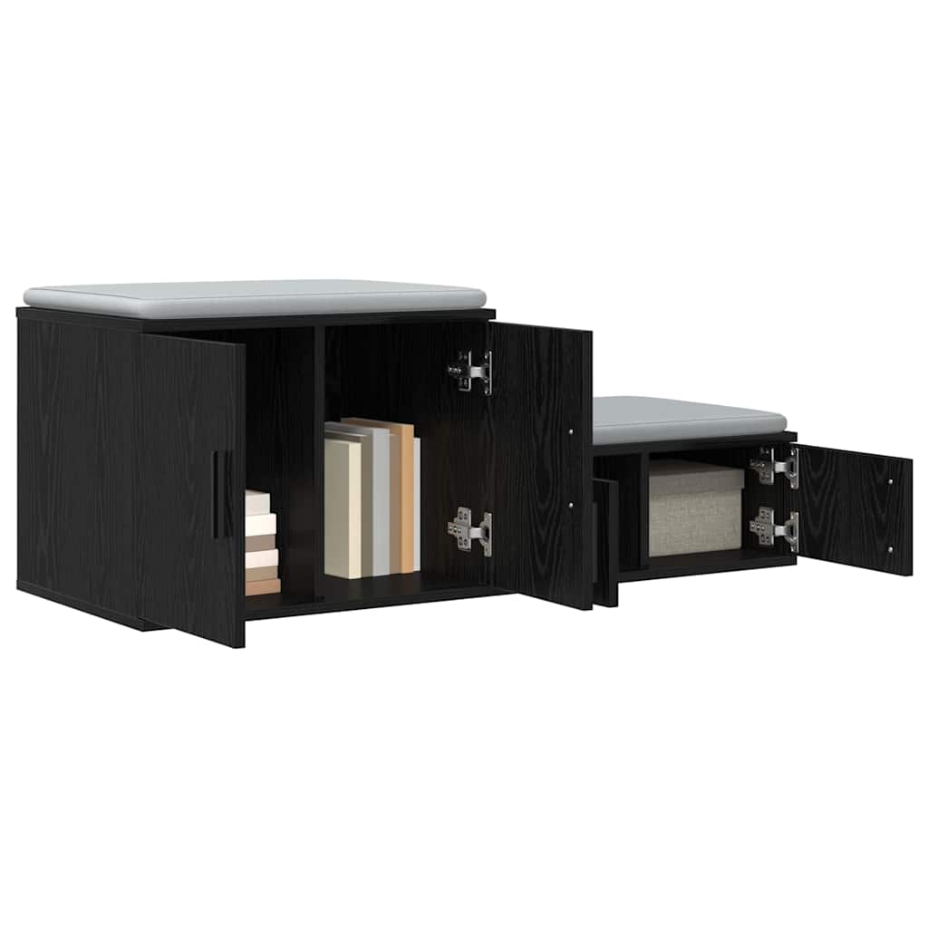 Storage Cabinet 2 pcs Black Oak 108 x 41 x 40 cm
