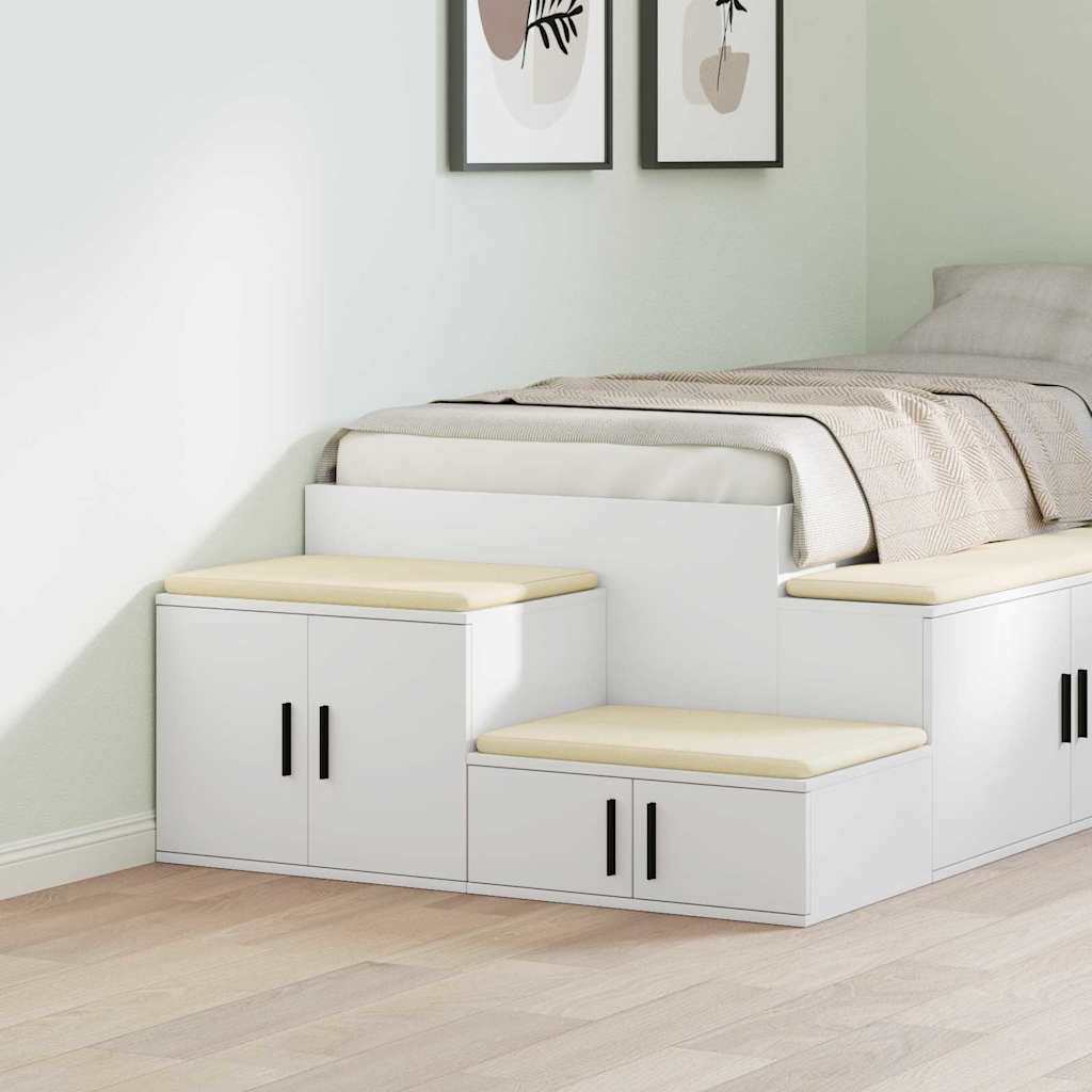 Storage Cabinet 2 pcs White 103 x 41 x 40 cm Engineered Wood