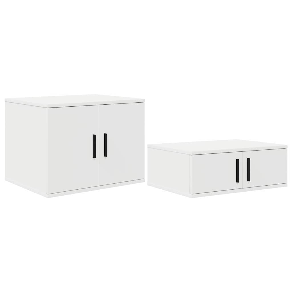Storage Cabinet 2 pcs White 103 x 41 x 40 cm Engineered Wood