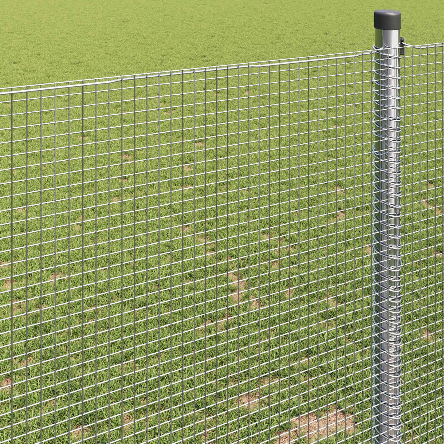 Welded Wire Fence 1000 x 140 cm Silver