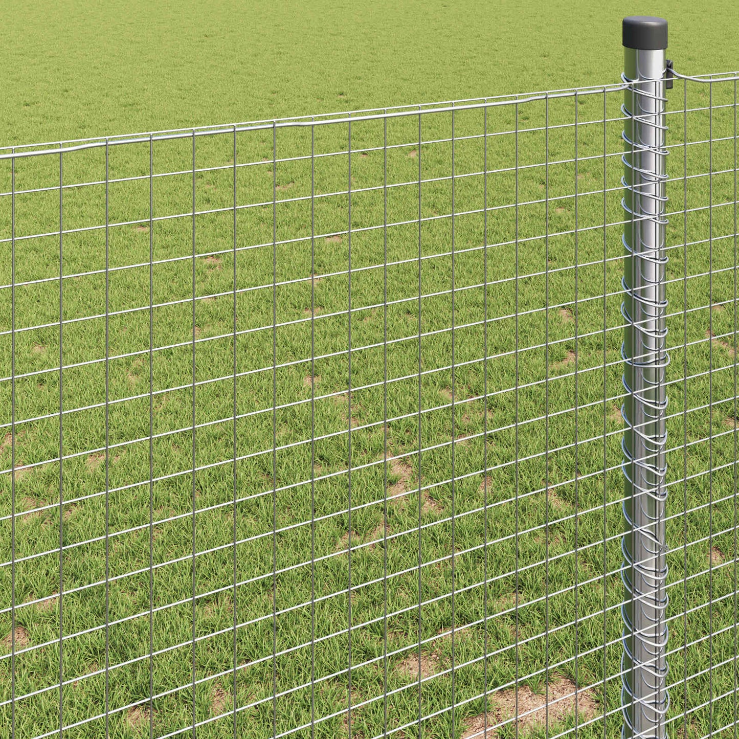 Welded Wire Fence 1000 x 140 cm Silver