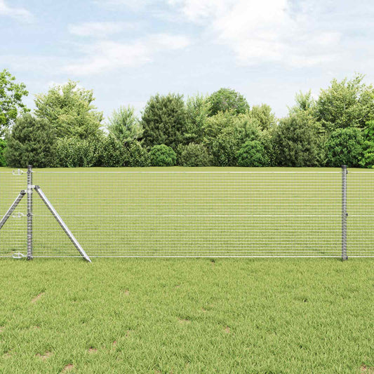 Welded Wire Fence 10000 x 50 cm Silver