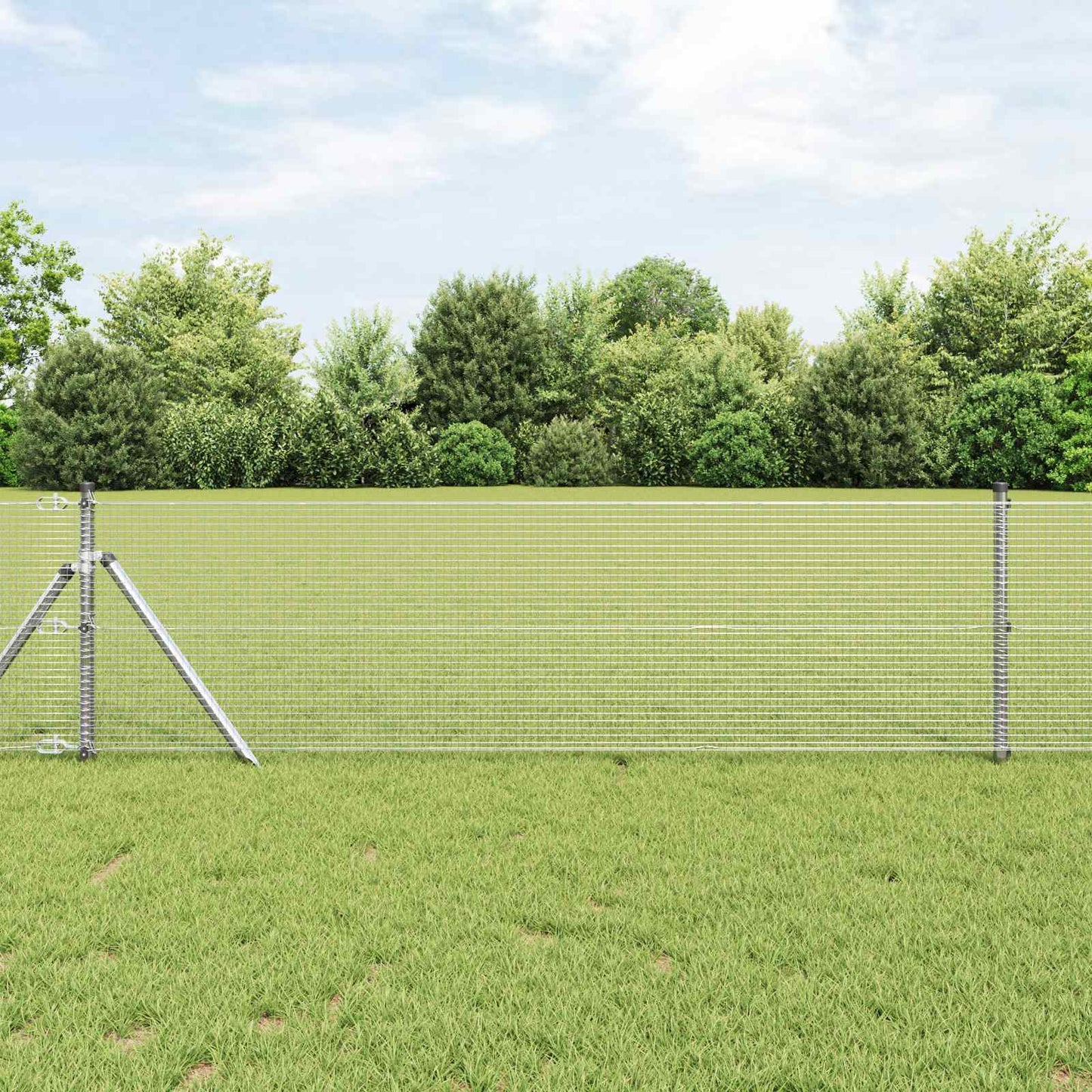 Welded Wire Fence 10000 x 80 cm Silver