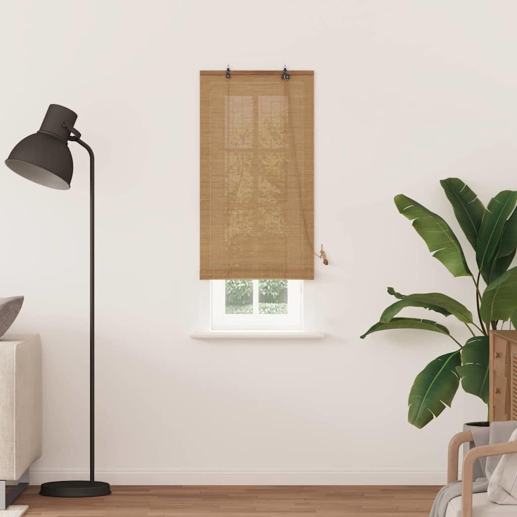 Roller Blind Brown 60 x 220 cm Bamboo